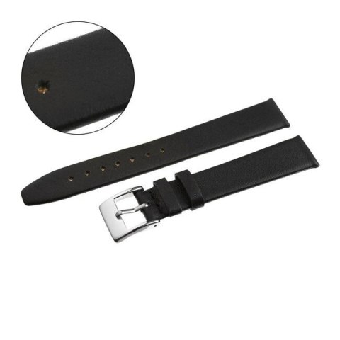 Pasek skórzany do zegarka W104 - czarny - 18mm Pasek skórzany do zegarka W104 - czarny - 18mm