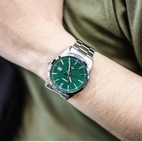ZEGAREK MĘSKI CASIO MTP-VD03D-3A1 Green + BOX ZEGAREK MĘSKI CASIO MTP-VD03D-3A1 Green + BOX
