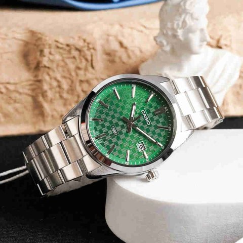 ZEGAREK MĘSKI CASIO MTP-VD03D-3A1 Green + BOX ZEGAREK MĘSKI CASIO MTP-VD03D-3A1 Green + BOX