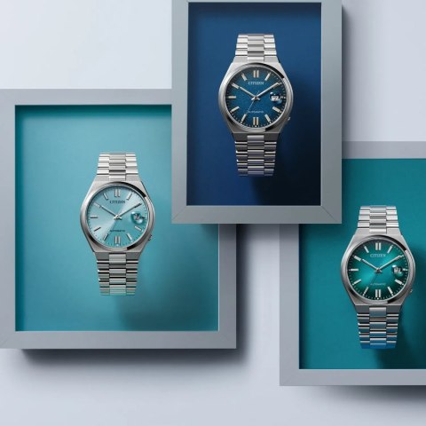 ZEGAREK MĘSKI CITIZEN Tsuyosa Turquoise Blue NJ0151-88M - AUTOMAT SZAFIR ZEGAREK MĘSKI CITIZEN Tsuyosa Turquoise Blue NJ0151-88M - AUTOMAT SZAFIR