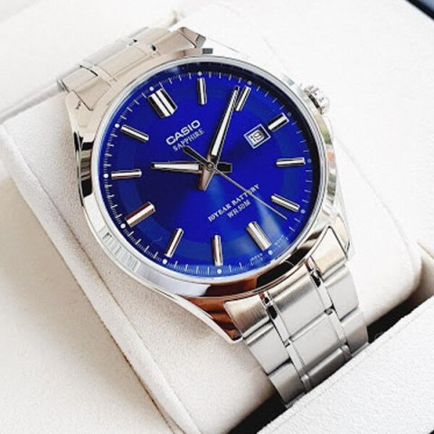 Zegarek Męski Casio MTS-100D-2A + BOX (zd236c) SZAFIR Zegarek Męski Casio MTS-100D-2A + BOX (zd236c) SZAFIR