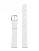 Pasek skórzany do zegarka W36L - biały - 18mm
